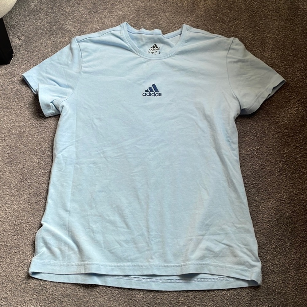 Vintage Adidas Workout Shirt, Light Blue, size: M